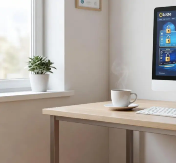 Modern AU Lucky Lotto workspace with secure digital systems.