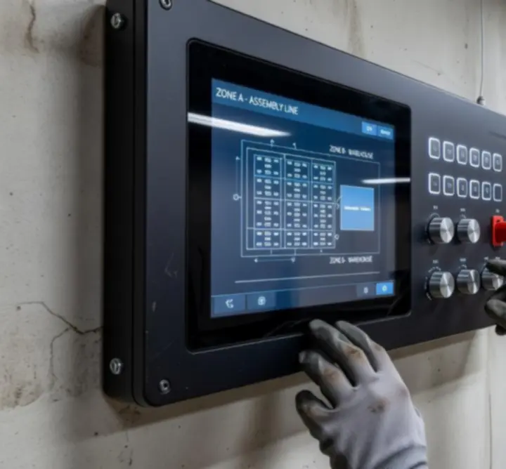 LED-verlichting met slim besturingssysteem in industriële omgeving